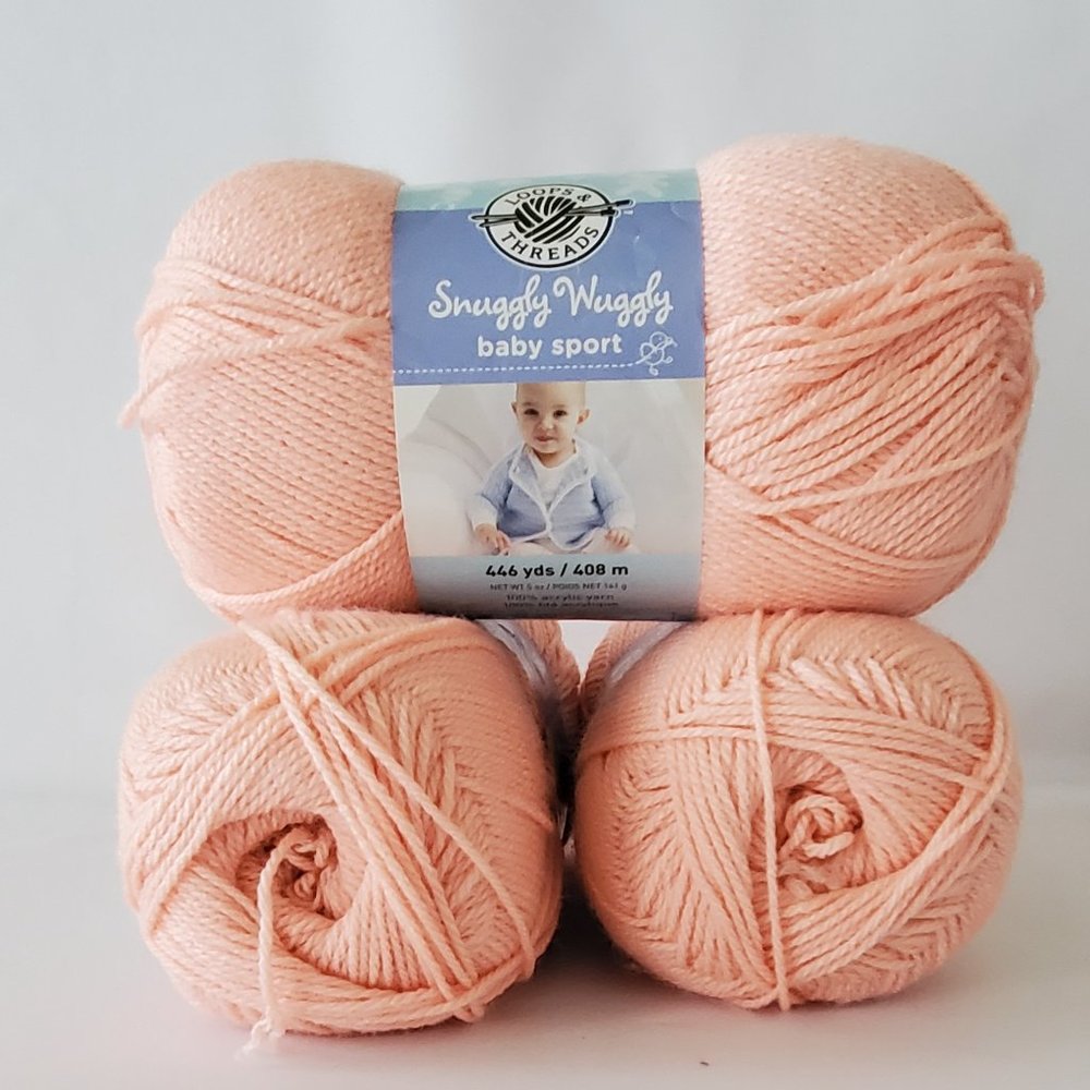 3 New Loops & Threads Snuggly Wuggly Sport Peach